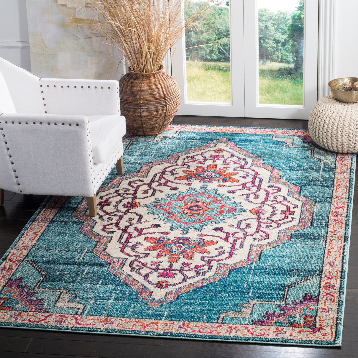 SAFAVIEH Monaco Neola Boho Medallion Distressed Rug