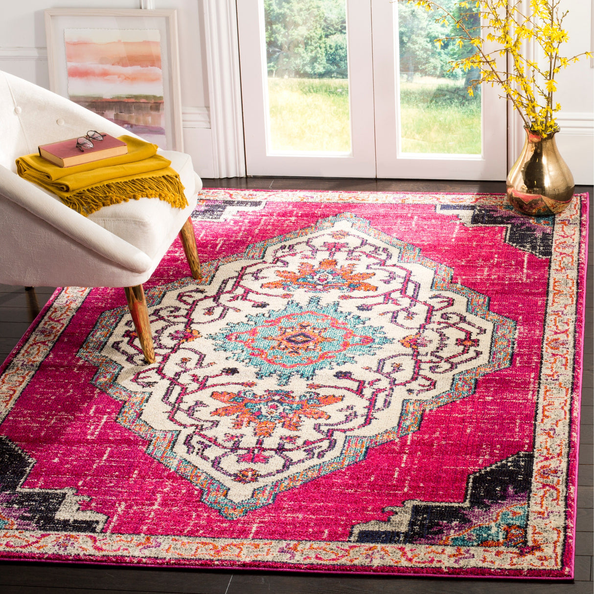 SAFAVIEH Monaco Neola Boho Medallion Distressed Rug