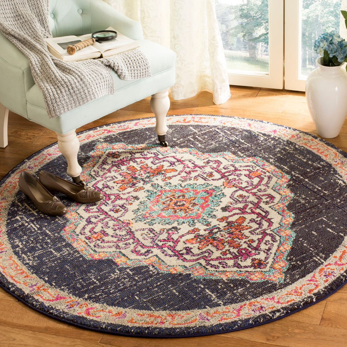 SAFAVIEH Monaco Neola Boho Medallion Distressed Rug