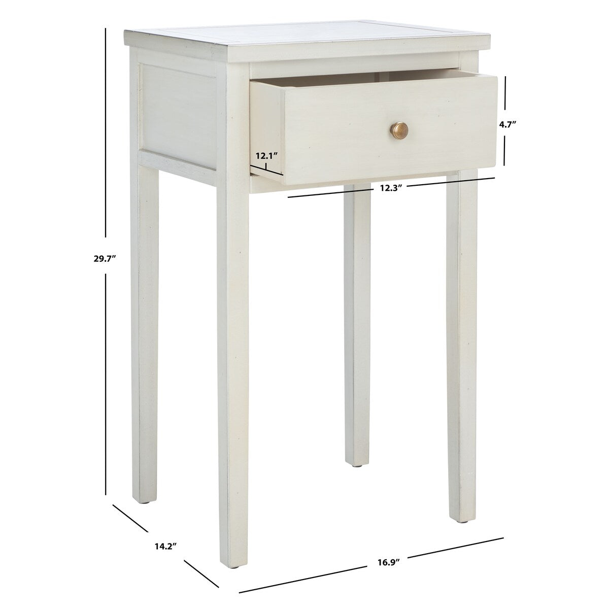 SAFAVIEH Monica End Table - 16.9" x 14.2" x 29.7" - 17Wx14Dx30H