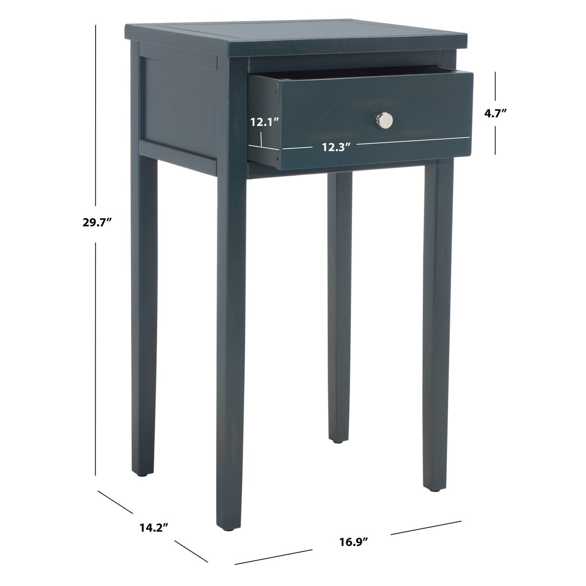 SAFAVIEH Monica End Table - 16.9" x 14.2" x 29.7" - 17Wx14Dx30H