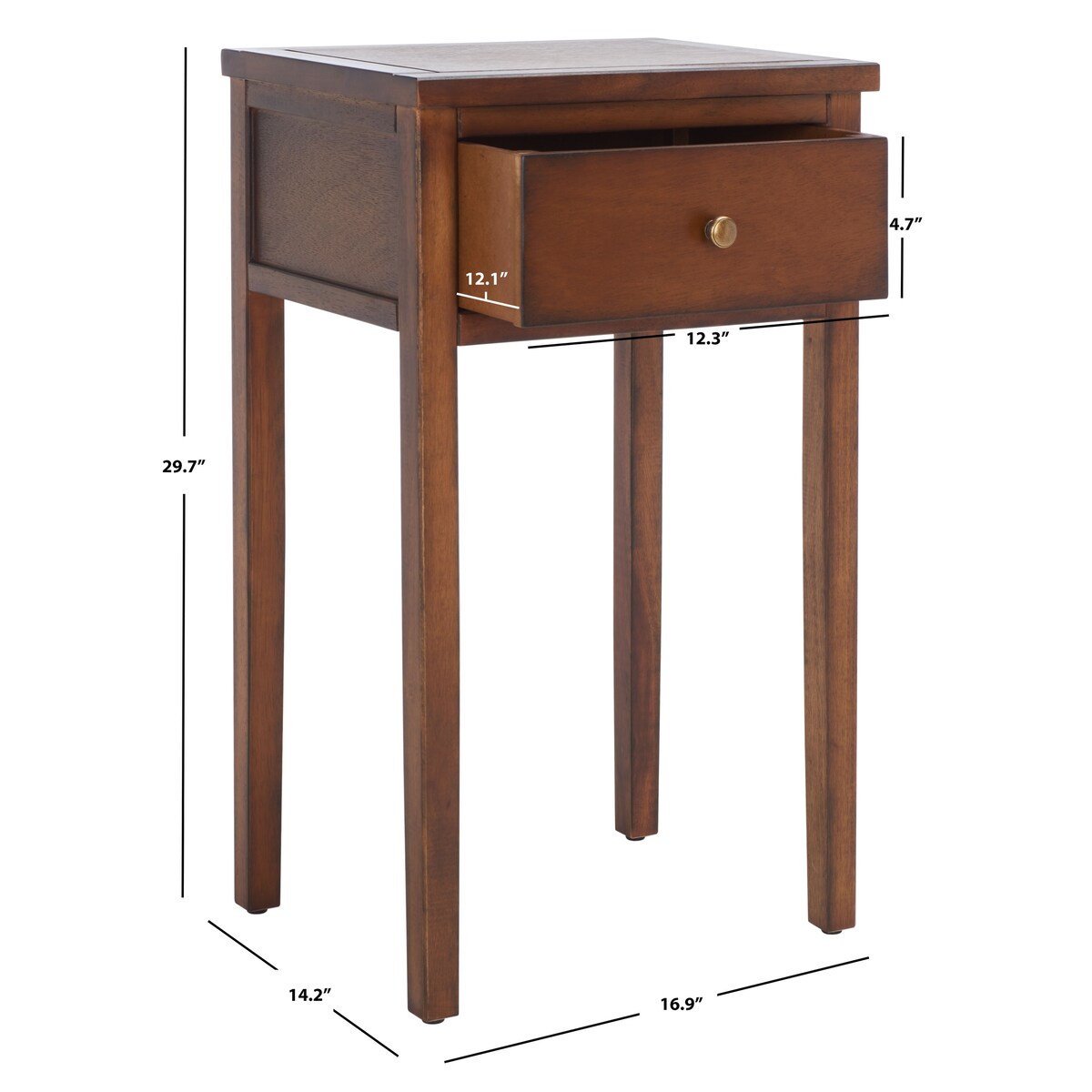 SAFAVIEH Monica End Table - 16.9" x 14.2" x 29.7" - 17Wx14Dx30H