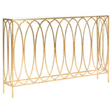 SAFAVIEH Monna Oval Ringed Gold Console Table - 48" x 8" x 30" - 48Wx8Dx30H