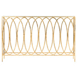 SAFAVIEH Monna Oval Ringed Gold Console Table - 48" x 8" x 30" - 48Wx8Dx30H