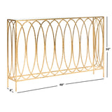 SAFAVIEH Monna Oval Ringed Gold Console Table - 48" x 8" x 30" - 48Wx8Dx30H