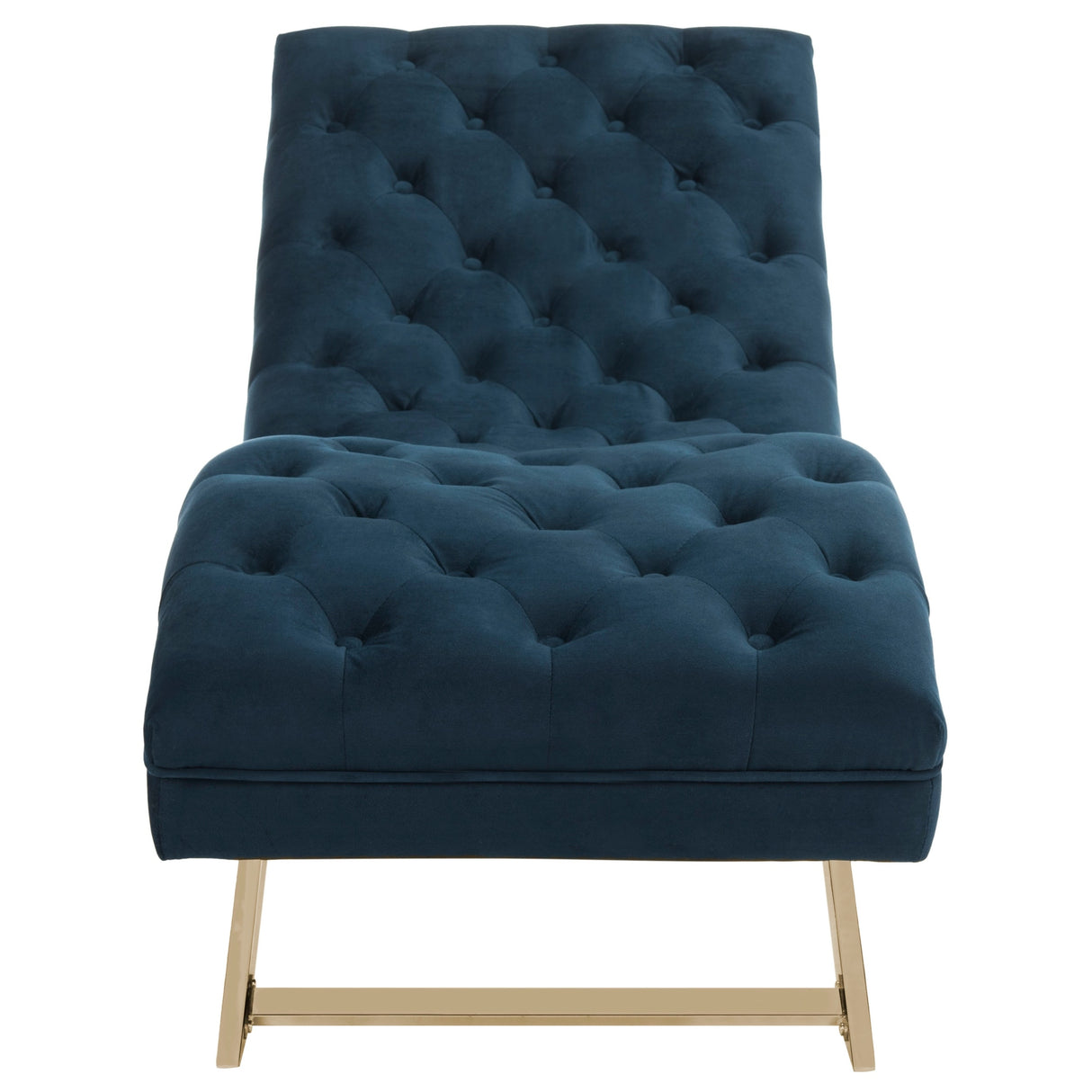 SAFAVIEH Monroe Navy/ Gold Chaise with Round Pillow - 65' x 23' x 33'