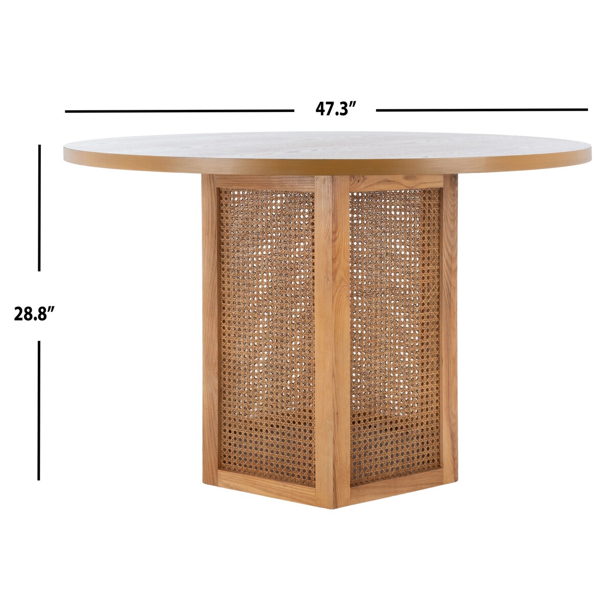 SAFAVIEH Mozell Cane Dining Table - 47.3" W x 47.3" L x 28.8" H - 47Wx47Dx29H