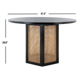 SAFAVIEH Mozell Cane Dining Table - 47.3" W x 47.3" L x 28.8" H - 47Wx47Dx29H