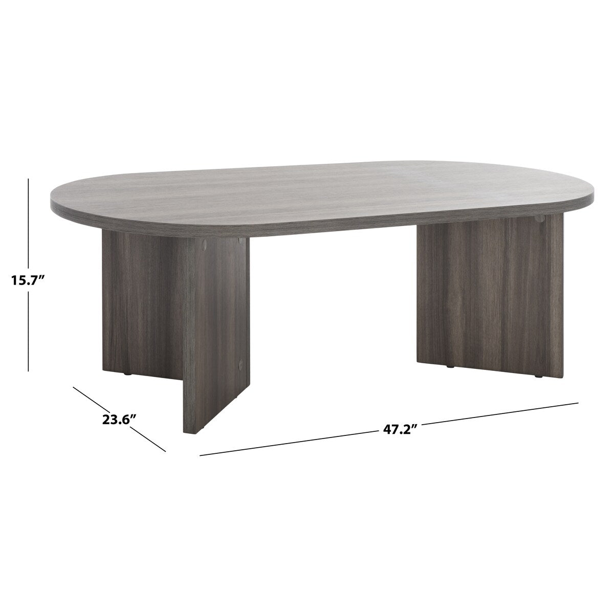 SAFAVIEH Mrinal Modern Oval Coffee Table - 47 In. W x 24 In. D x 16 In. H - 47Wx24Dx16H