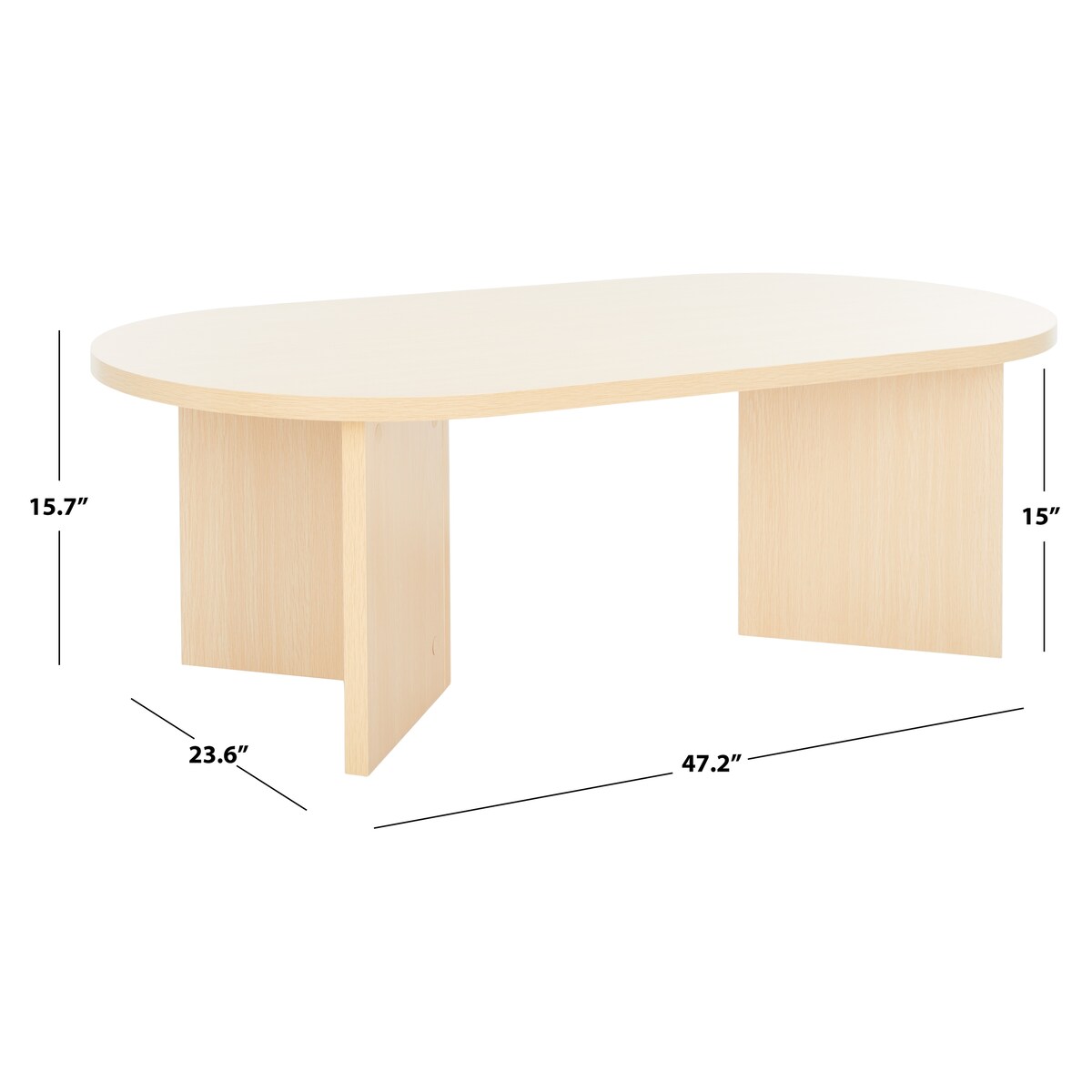 SAFAVIEH Mrinal Modern Oval Coffee Table - 47 In. W x 24 In. D x 16 In. H - 47Wx24Dx16H