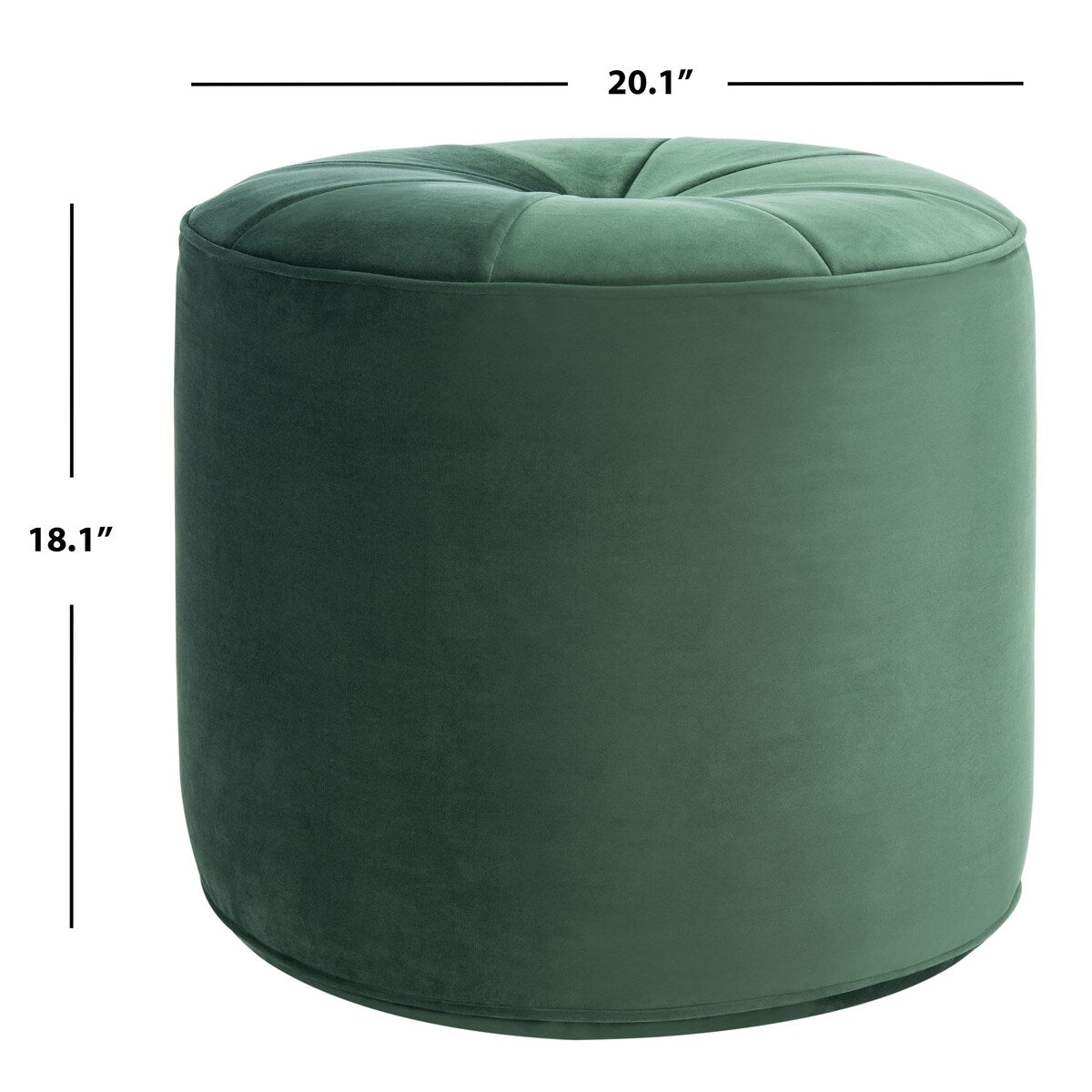 SAFAVIEH Mukades Velvet Cylinder Pouf Ottoman