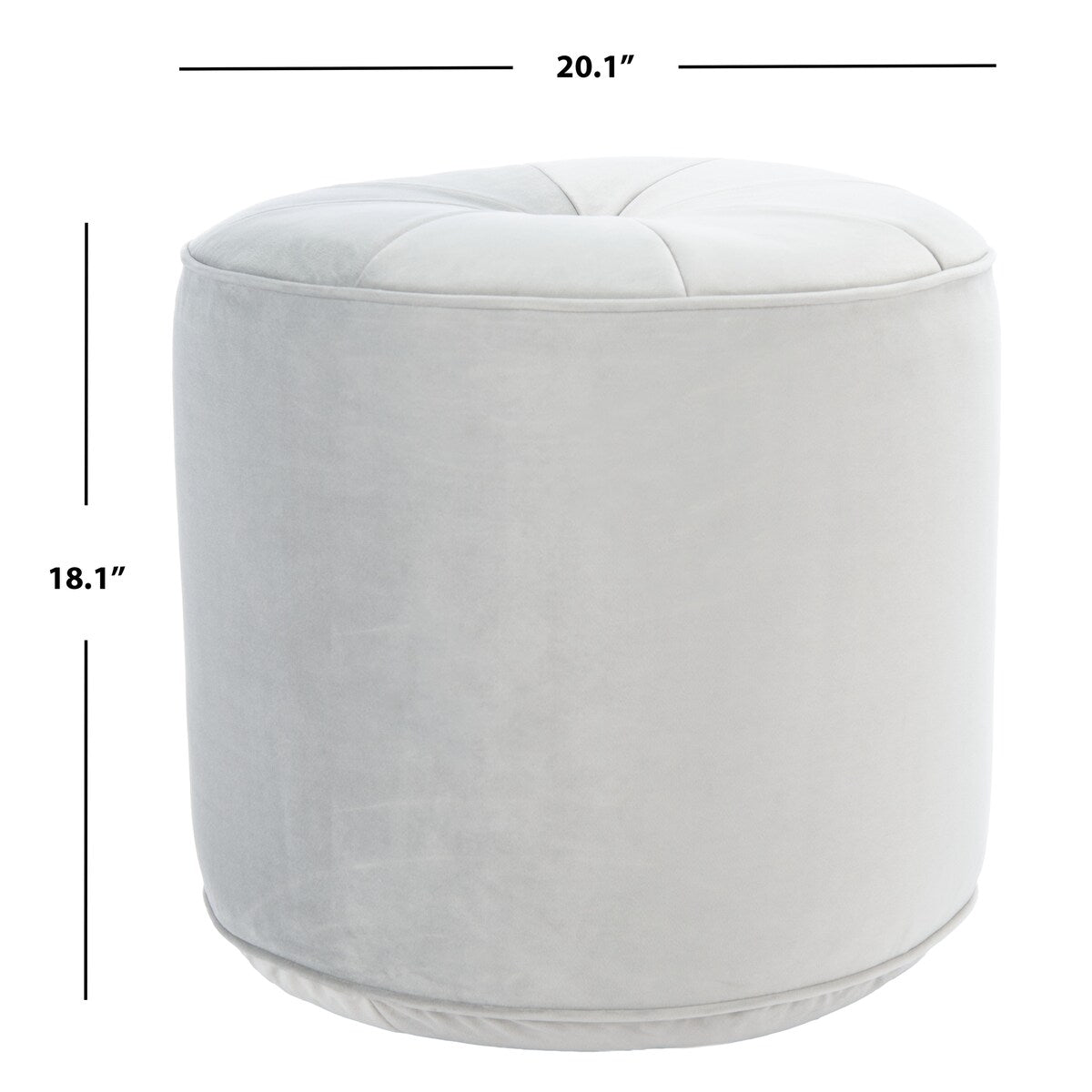 SAFAVIEH Mukades Velvet Cylinder Pouf Ottoman