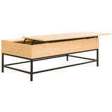 SAFAVIEH Nada Light Oak/ Black Lift-Top Coffee Table - 50" x 26" x 17.8" - 50Wx26Dx18H