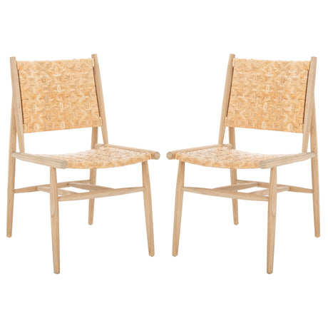 SAFAVIEH Nadine Coastal Rattan Dining Room Chair (Set of 2) - 24.8" x 19.6" L x 15.7" H - 25Wx20Dx35H