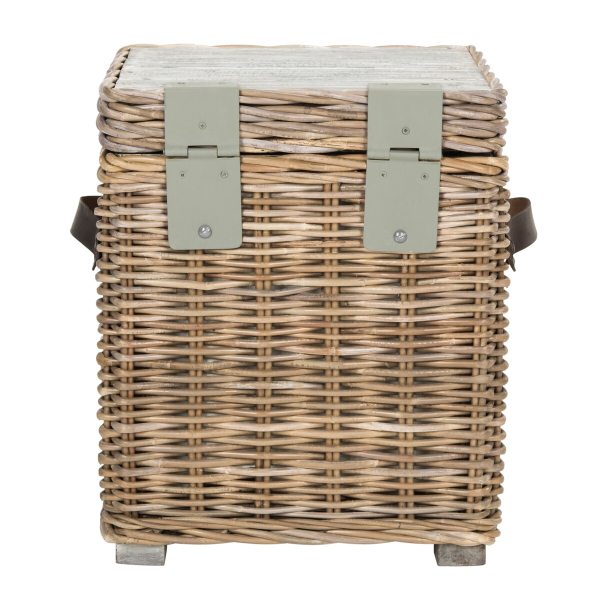 SAFAVIEH Naho Rattan Storage Trunk - 17.5" x 17.5" x 19.5" - 18Wx18Dx20H