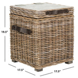 SAFAVIEH Naho Rattan Storage Trunk - 17.5" x 17.5" x 19.5" - 18Wx18Dx20H