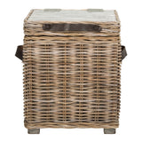 SAFAVIEH Naho Rattan Storage Trunk - 17.5" x 17.5" x 19.5" - 18Wx18Dx20H