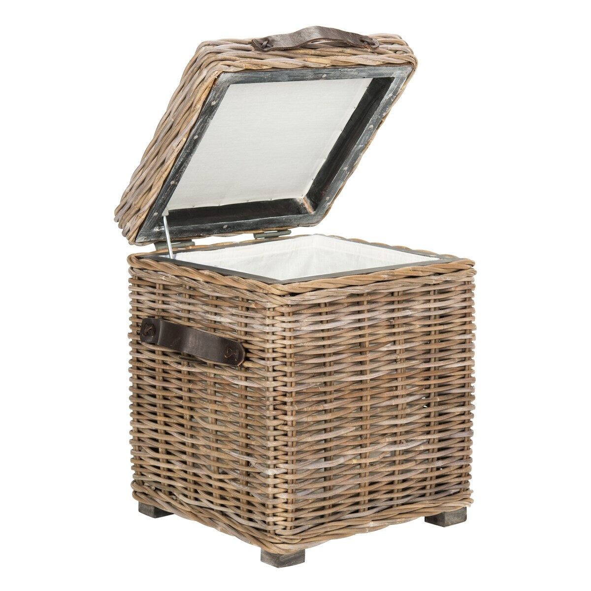 SAFAVIEH Naho Rattan Storage Trunk - 17.5" x 17.5" x 19.5" - 18Wx18Dx20H