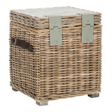 SAFAVIEH Naho Rattan Storage Trunk - 17.5" x 17.5" x 19.5" - 18Wx18Dx20H