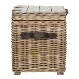 SAFAVIEH Naho Rattan Storage Trunk - 17.5" x 17.5" x 19.5" - 18Wx18Dx20H