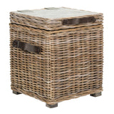 SAFAVIEH Naho Rattan Storage Trunk - 17.5" x 17.5" x 19.5" - 18Wx18Dx20H