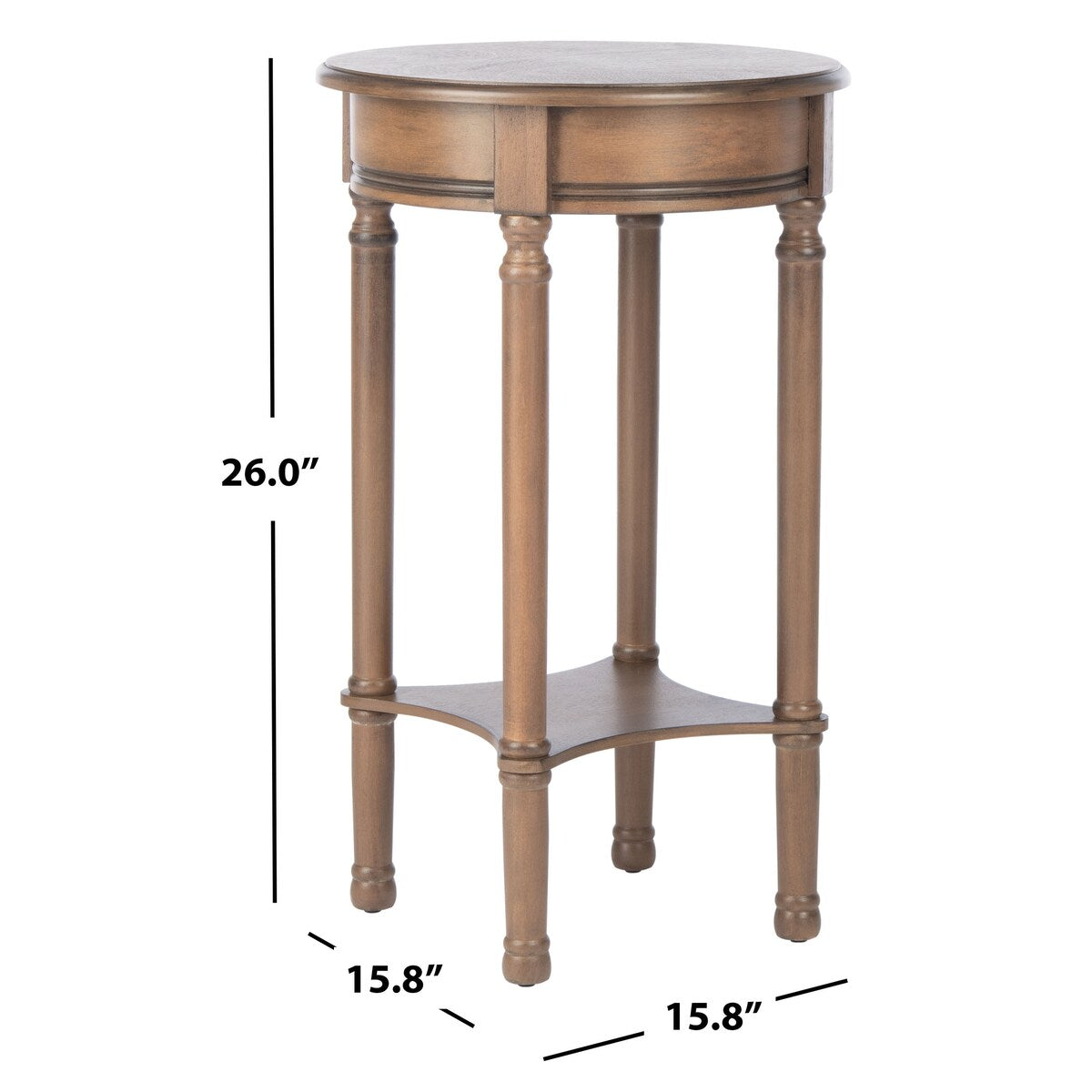 SAFAVIEH Namiko Round Accent Table - 15.8" W x 15.8" L x 26" H - 16Wx16Dx26H