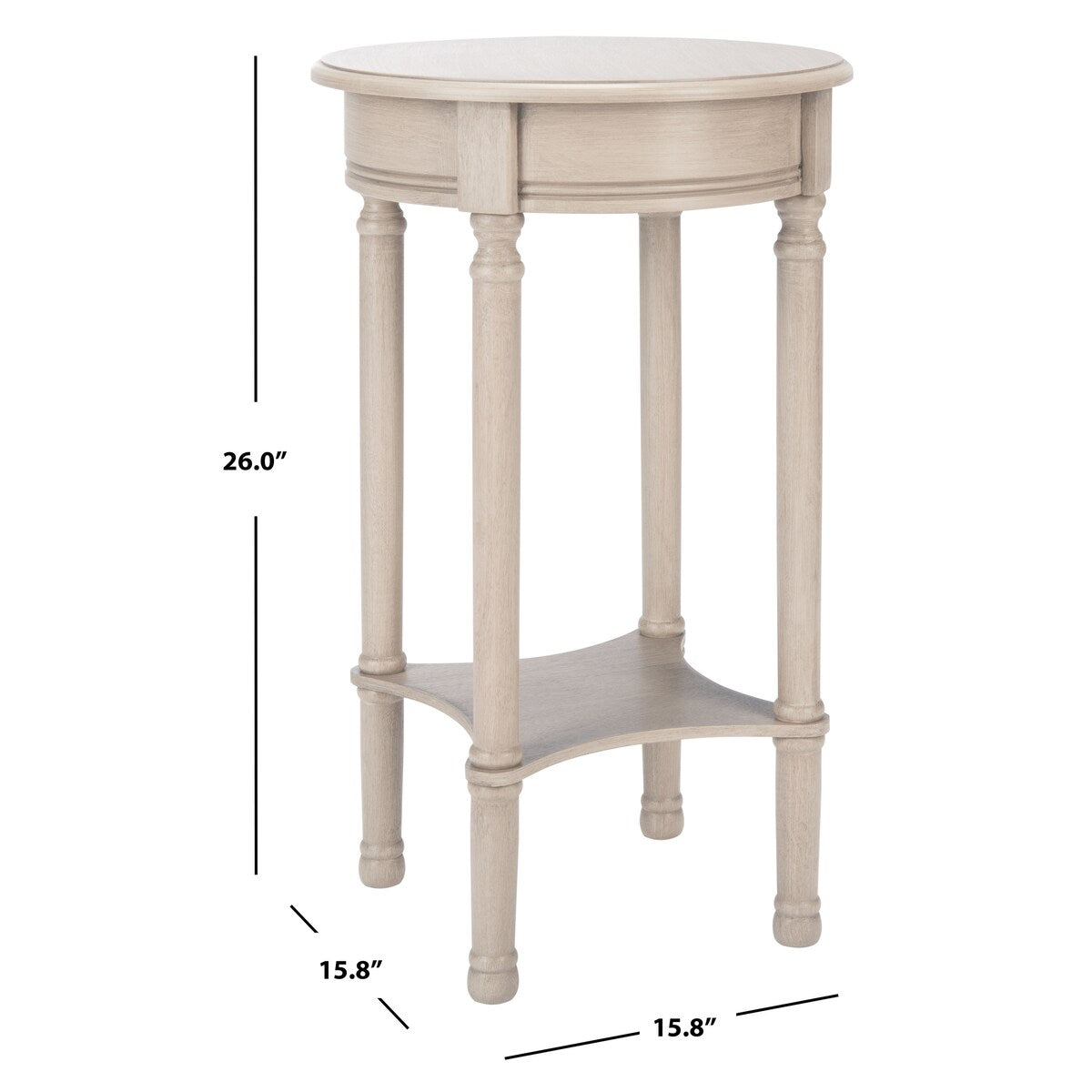 SAFAVIEH Namiko Round Accent Table - 15.8" W x 15.8" L x 26" H - 16Wx16Dx26H