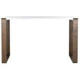 SAFAVIEH Nancie Mid-Century Modern White/ Dark Brown Lacquer Console Table - 51" x 17.6" x 31.5" - 51Wx18Dx32H