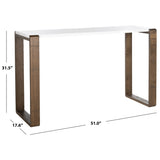 SAFAVIEH Nancie Mid-Century Modern White/ Dark Brown Lacquer Console Table - 51" x 17.6" x 31.5" - 51Wx18Dx32H