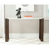 SAFAVIEH Nancie Mid-Century Modern White/ Dark Brown Lacquer Console Table - 51" x 17.6" x 31.5" - 51Wx18Dx32H