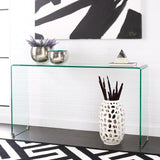 SAFAVIEH Nanna Tempered Glass Console Table - 53 In. W x 14 In. D x 30 In. H - 53Wx14Dx30H