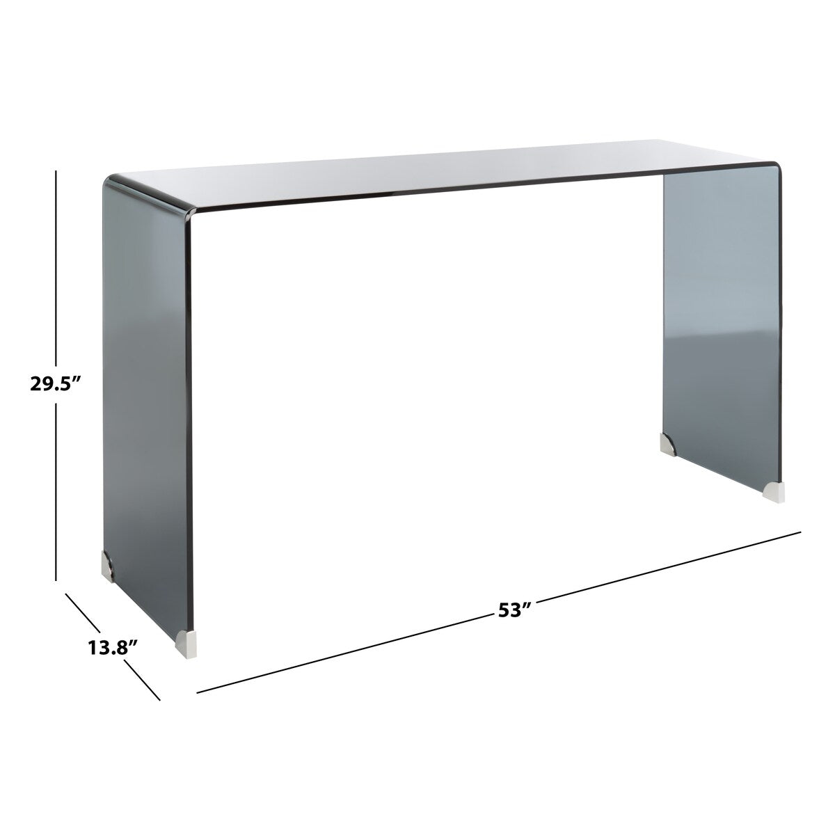 SAFAVIEH Nanna Tempered Glass Console Table - 53 In. W x 14 In. D x 30 In. H - 53Wx14Dx30H