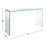 SAFAVIEH Nanna Tempered Glass Console Table - 53 In. W x 14 In. D x 30 In. H - 53Wx14Dx30H