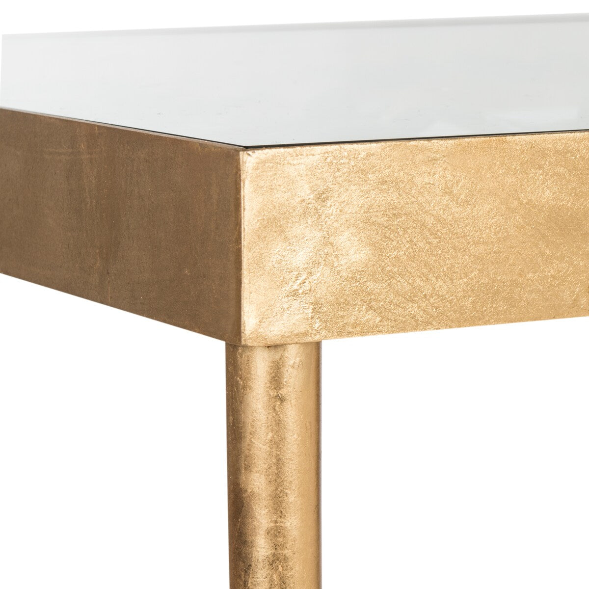 SAFAVIEH Nannette Antique Gold Leaf Butterfly Console Table - 42Wx12Dx30H