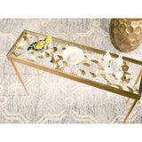 SAFAVIEH Nannette Antique Gold Leaf Butterfly Console Table - 42Wx12Dx30H