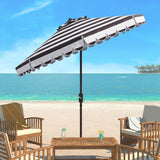 SAFAVIEH Nargiz Single Scallop Striped 9 Ft Crank Umbrella