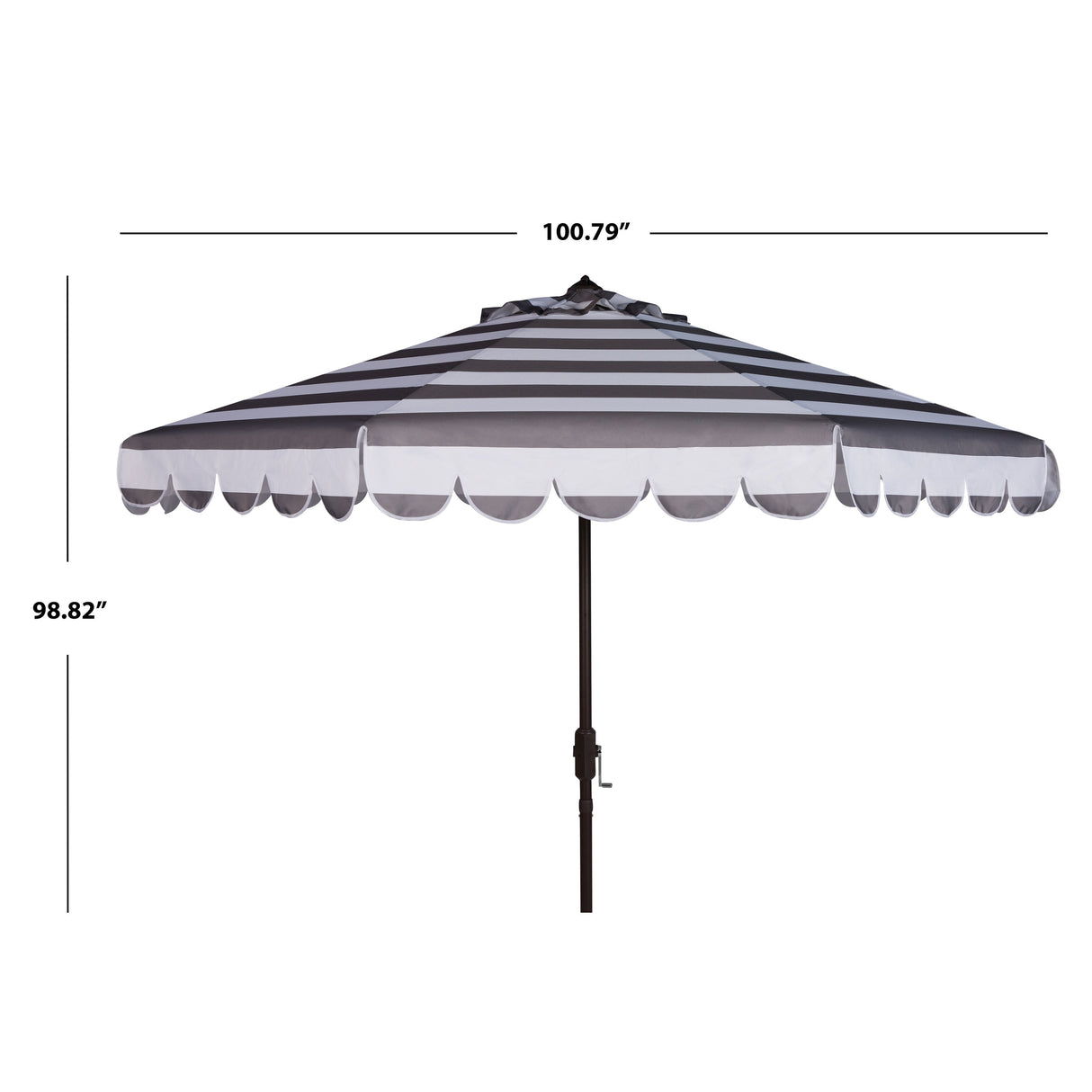 SAFAVIEH Nargiz Single Scallop Striped 9 Ft Crank Umbrella