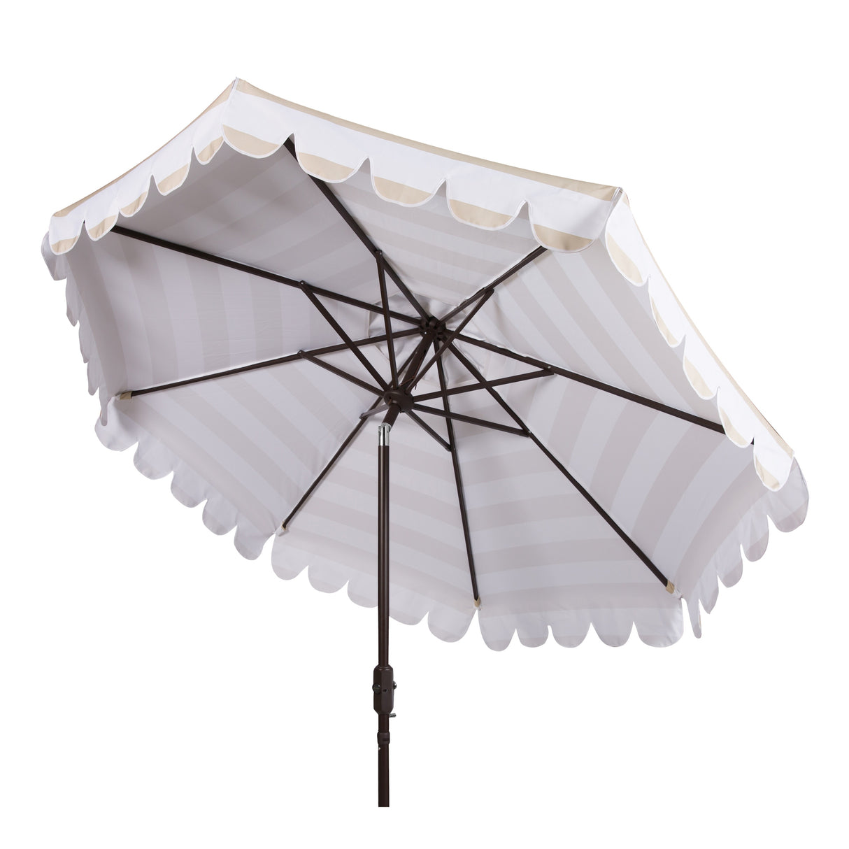 SAFAVIEH Nargiz Single Scallop Striped 9 Ft Crank Umbrella