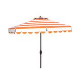 SAFAVIEH Nargiz Single Scallop Striped 9 Ft Crank Umbrella