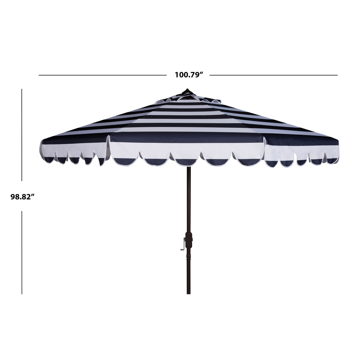 SAFAVIEH Nargiz Single Scallop Striped 9 Ft Crank Umbrella