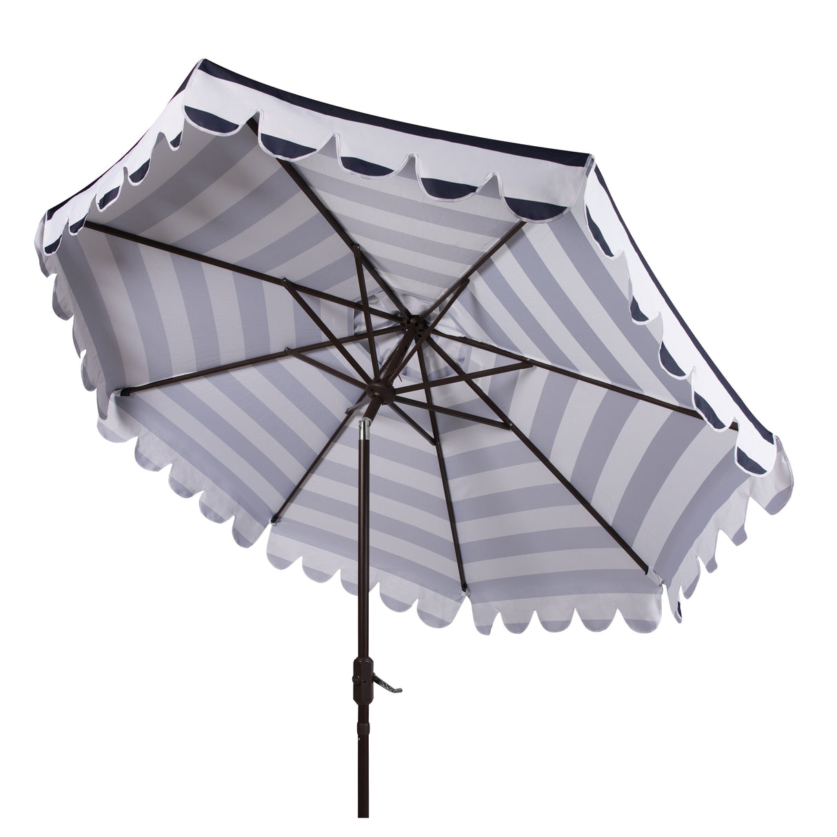 SAFAVIEH Nargiz Single Scallop Striped 9 Ft Crank Umbrella