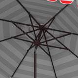 SAFAVIEH Nargiz Single Scallop Striped 9 Ft Crank Umbrella