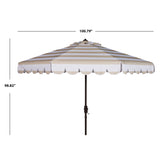 SAFAVIEH Nargiz Single Scallop Striped 9 Ft Crank Umbrella