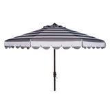 SAFAVIEH Nargiz Single Scallop Striped 9 Ft Crank Umbrella