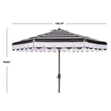 SAFAVIEH Nargiz Single Scallop Striped 9 Ft Crank Umbrella