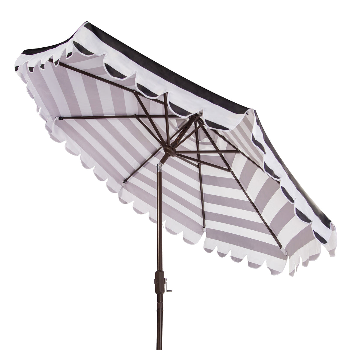 SAFAVIEH Nargiz Single Scallop Striped 9 Ft Crank Umbrella