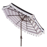 SAFAVIEH Nargiz Single Scallop Striped 9 Ft Crank Umbrella