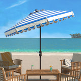 SAFAVIEH Nargiz Single Scallop Striped 9 Ft Crank Umbrella