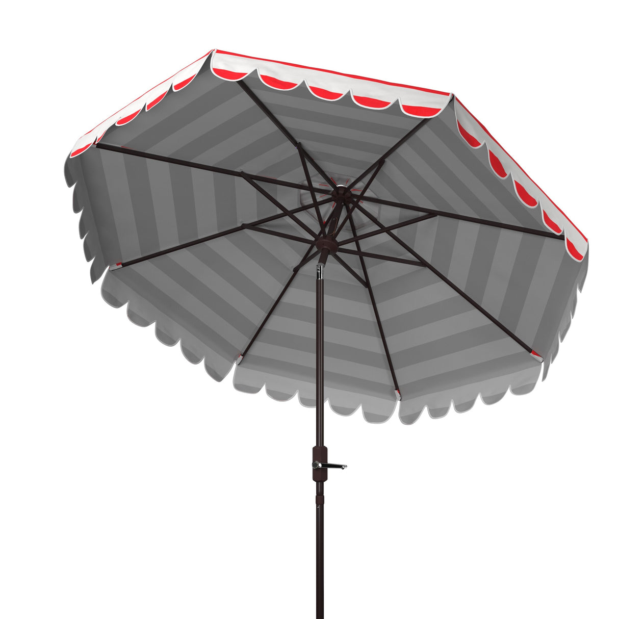 SAFAVIEH Nargiz Single Scallop Striped 9 Ft Crank Umbrella