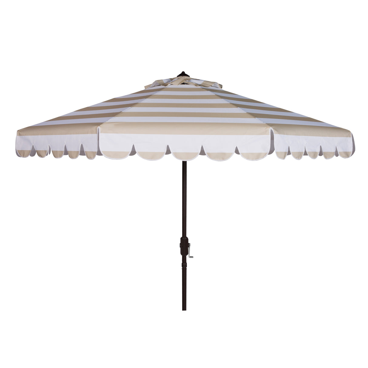 SAFAVIEH Nargiz Single Scallop Striped 9 Ft Crank Umbrella